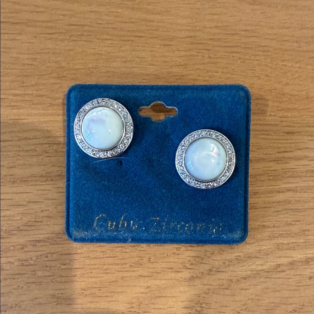 Elegant Silver and White Earrings